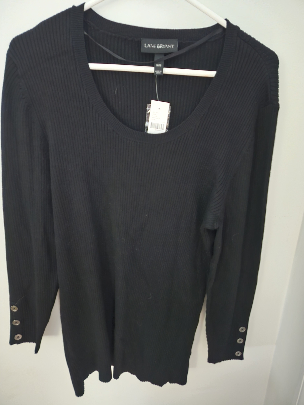Lane Bryant Black Ribbed Long Sleeve Sweater